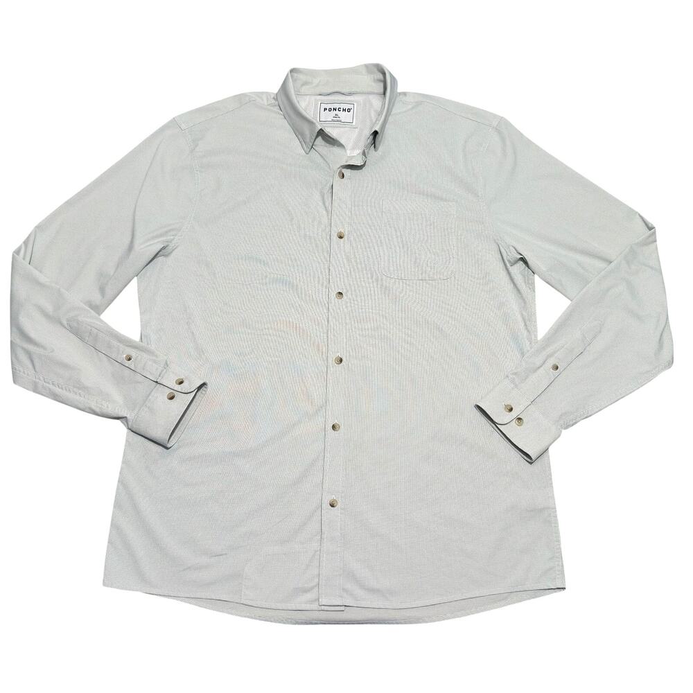 PONCHO Ultra-Lite LS Button Shirt Mens XL Slim Micro Check Western Outdoor *Read